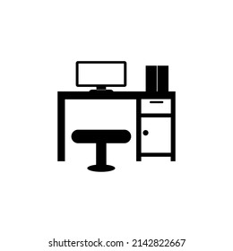 Escritorio. icono monocromo