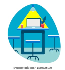 Workplace concept art. Empty room background. Office environment