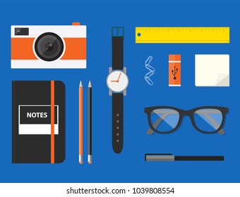 Workplace Concept and Business Elements Vector Design