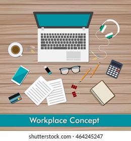 Workplace Concept and Business Elements Vector Design