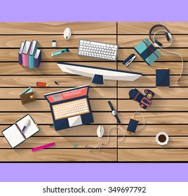 Workplace concept. Business concept. Flat design.