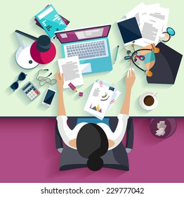 Workplace concept. Flat design.