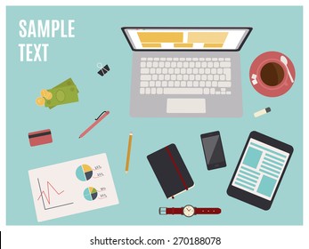 Workplace concept. Flat design.