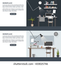 Workplace concept flat design,vector