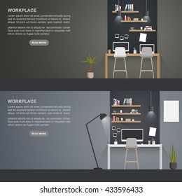 Workplace concept flat design,vector