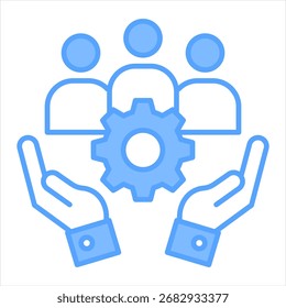 Cultura de Local de Trabalho Ícone Azul Ilustração de Vetor