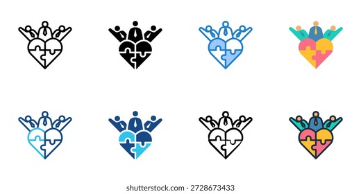 Los iconos de cultura del lugar de trabajo establecen la colección de varios estilos. Trazo editable 
