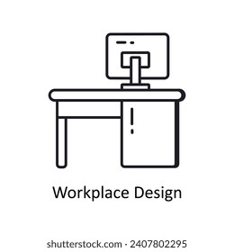 Workplace Design Vektorgrafik-Doodle Design Illustration. Symbol auf weißem Hintergrund EPS10-Datei 