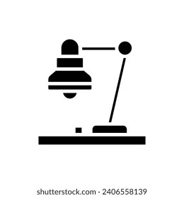Ilustración de vectores de iconos llenos de la lámpara de escritorio del lugar de trabajo