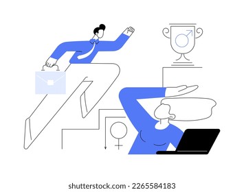 Workplace discrimination abstract concept vector illustration. Discrimination against employee, job applicant, equal employment opportunity, sexual harassment, prejudice abstract metaphor.