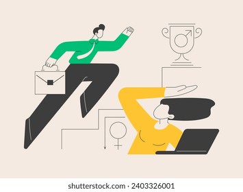 Workplace discrimination abstract concept vector illustration. Discrimination against employee, job applicant, equal employment opportunity, sexual harassment, prejudice abstract metaphor.