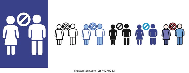 Ícone Discriminação no Local de Trabalho define vários estilos de coleção

