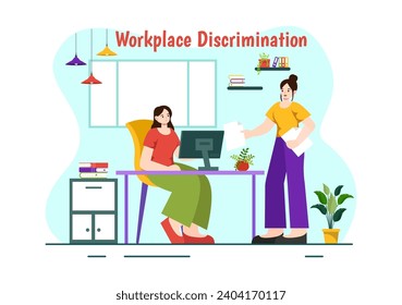 Workplace Discrimination Vector Design Illustration of Employee with Sexual Harassment and Disabled Person for Equal Employment Opportunity
