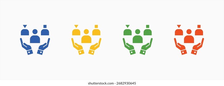 Workplace Diversity-Symbolsammlung Farbe für mehrere Stile festlegen