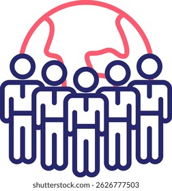 Ilustração do vetor de cores do ícone de diversidade do local de trabalho