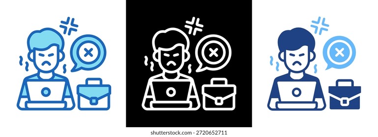 Workplace Emotions Icon triplestyle Vector Illustration
