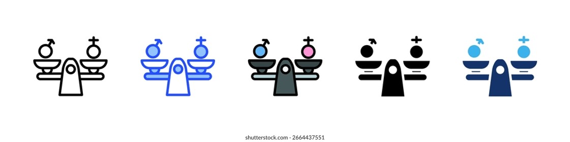 Workplace Equality Icon Collection With Multiple Styles