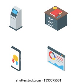 Workplace Equipments Icons 