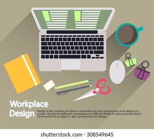 Workplace. flat design.