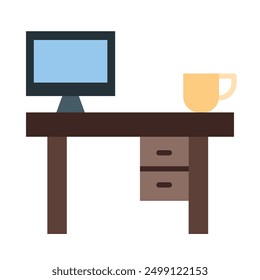 Workplace Flat Icon Design For Personal nad Commercial Use