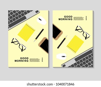 The workplace flat illustration. Vector. EPS 10