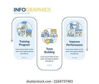 Workplace and gamification rectangle infographic template. Corporate. Data visualization with 3 steps. Editable timeline info chart. Workflow layout with line icons. Lato-Bold, Regular fonts used