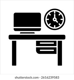 workplace glyph icon vector illustration