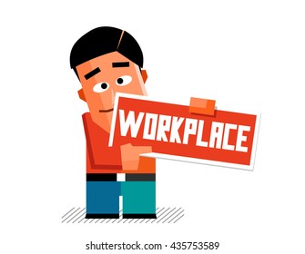Workplace graphic. Flat vector illustration.