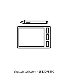 Workplace, graphic tablet icon. Element of workplace thin line icon
