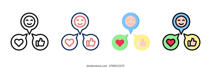 Ícone de gratidão do local de trabalho define várias coleções de estilos