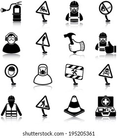 Workplace Health And Safety Related Icons/ Silhouettes