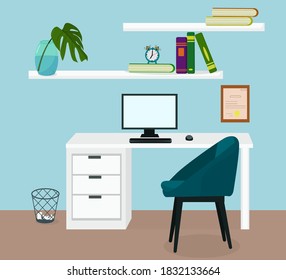 lugar de trabajo en casa, concepto de freelance