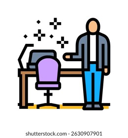 workplace hygiene employee health color icon vector. workplace hygiene employee health sign. isolated symbol illustration