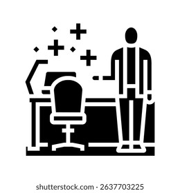 workplace hygiene employee health glyph icon vector. workplace hygiene employee health sign. isolated symbol illustration