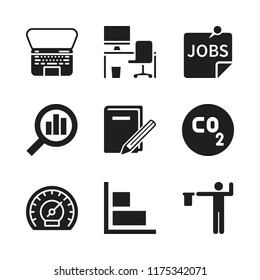 workplace icon. 9 workplace vector icons set. worker, co and desktop icons for web and design about workplace theme