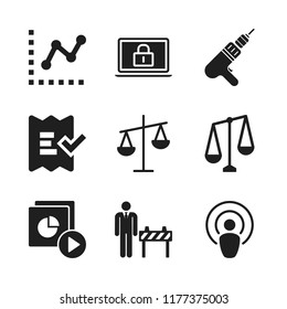 workplace icon. 9 workplace vector icons set. window graphic, invoice and boss icons for web and design about workplace theme