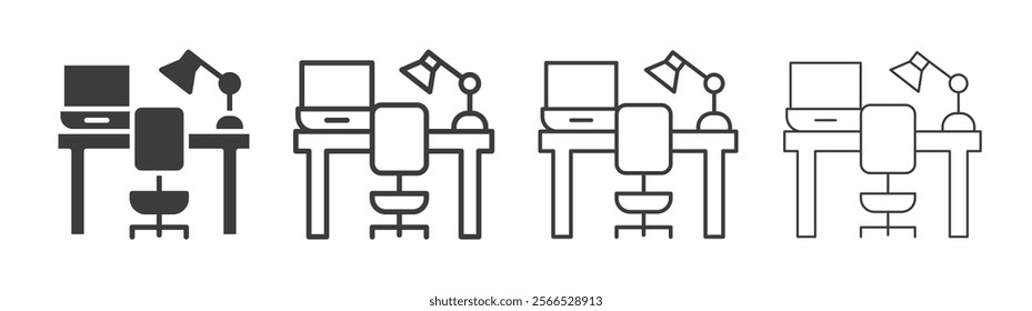 Workplace icon collection for website design, app, UI design.