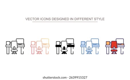 Workplace icon design with white background stock illustration