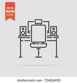 Workplace icon in flat style isolated on grey background. For your design, logo. Vector illustration.