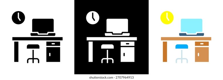 Arbeitsplatzsymbol eines Symbolstil-Vektors