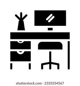 Workplace icon isolated on the white background, flat design vector illustration.