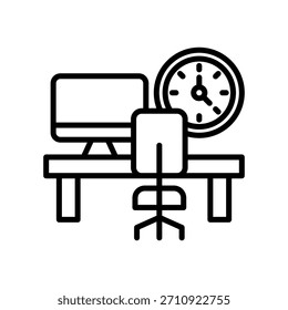 Workplace Icon Line Vector Illustration