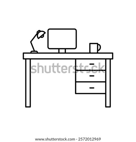 Workplace icon in liner stroke style