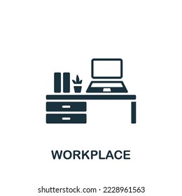 Workplace icon. Monochrome simple Project Planning icon for templates, web design and infographics