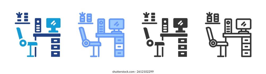 Workplace icon set multiple style collection