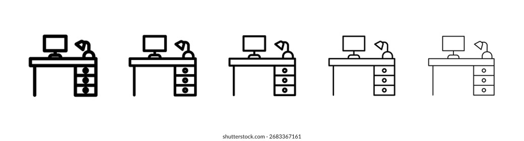 Ícone Local de trabalho Ilustração de arte vetorial