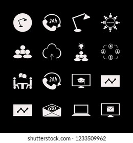 workplace icon. workplace vector icons set laptop, people, online education and call center