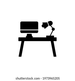 workplace icon vector illustration. workplace icon black style design. isolated on white background