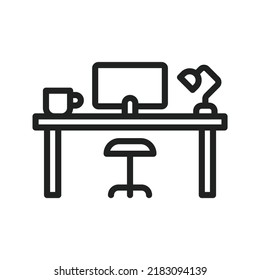 Workplace icon vector image. Can also be used for Project Management. Suitable for mobile apps, web apps and print media.