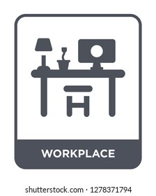 workplace icon vector on white background, workplace trendy filled icons from Business and analytics collection, workplace vector illustration